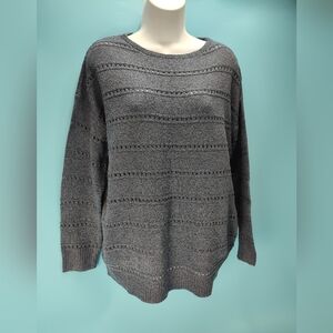 SHEIN Womens Size XS Oversized  Long Sleeve Sweater Top Blue / Gray EUC